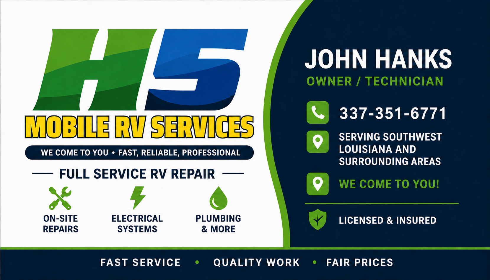 H5 Mobile RV Services — Mobile RV Repair in Youngsville