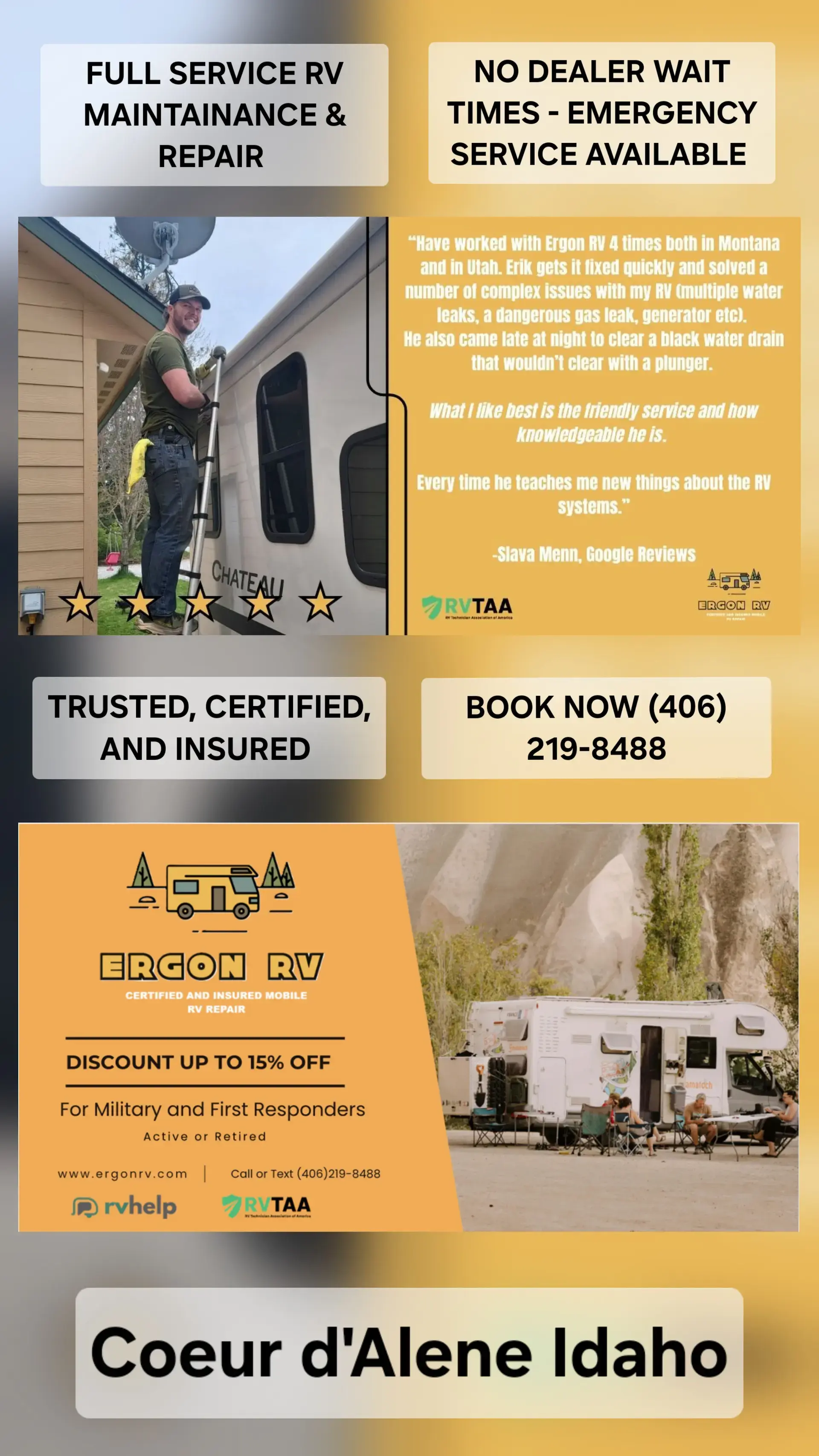 Ergon RV Mobile Repair — Mobile RV Repair in Priest River